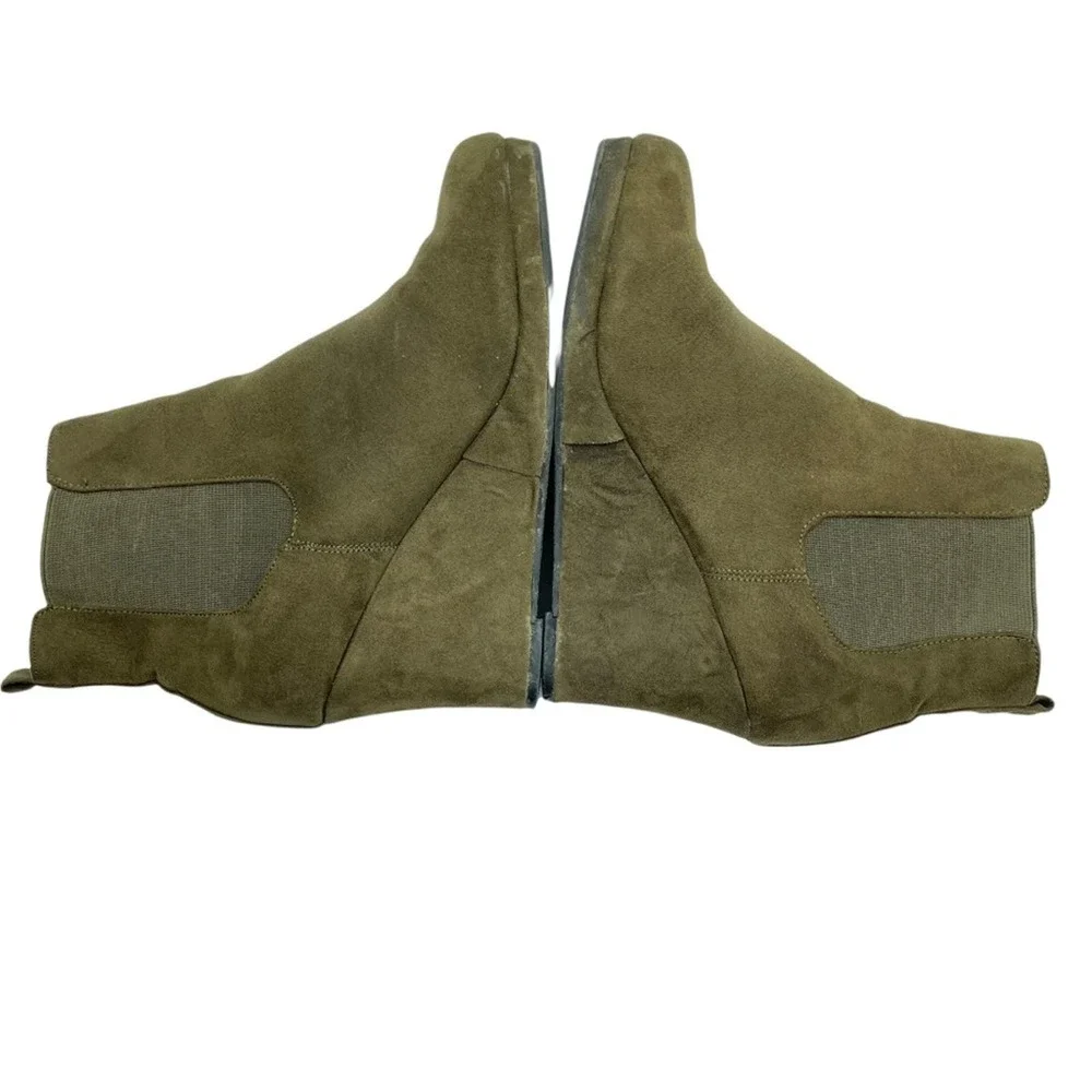 Dolcetta‎ Tracy wedge heel ankle boots booties Size 8 Olive Green